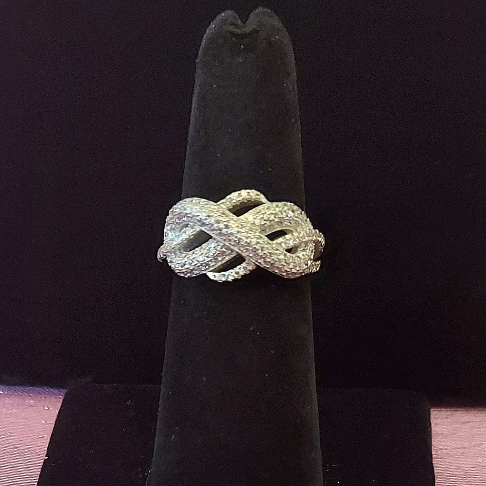 Real Diamond Multi Row Infinity Ring 925 Sterling